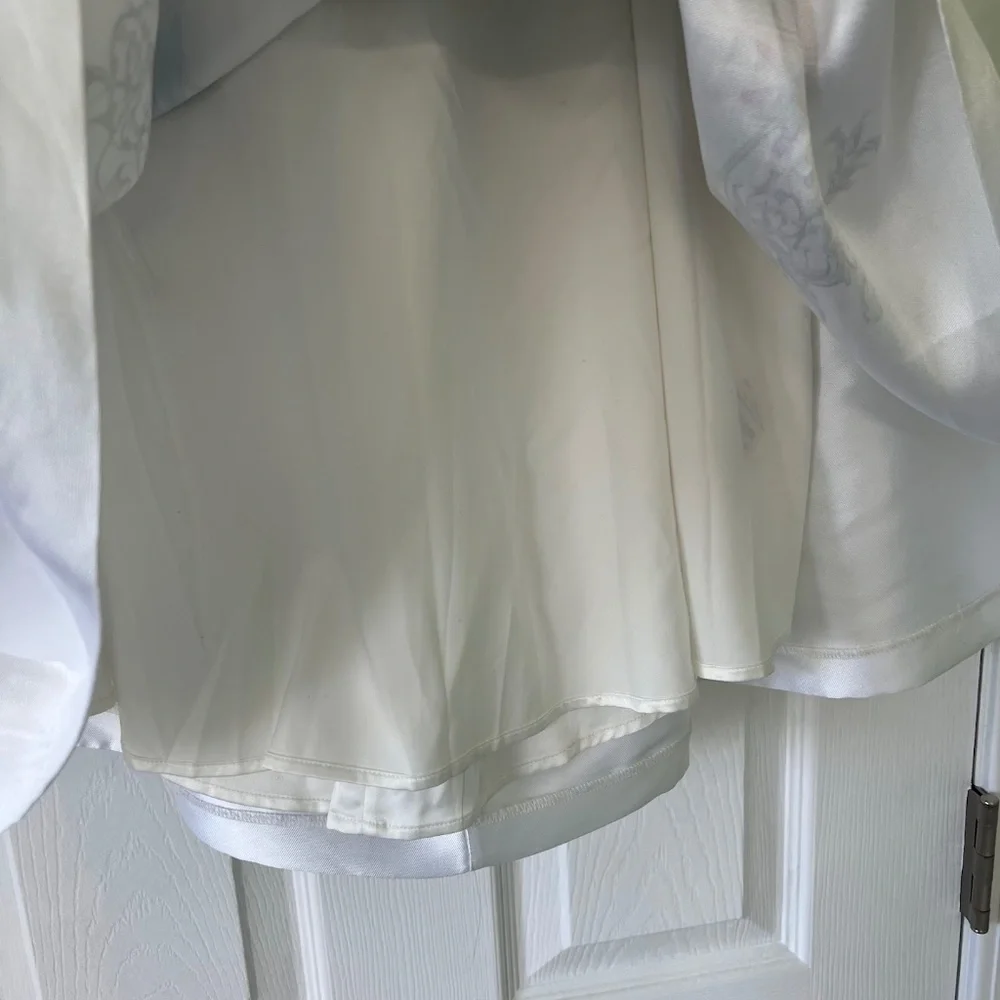 Ted Baker White Floral Petale Passion Flower Full Midi Skirt Size 1 - Picture 11 of 15